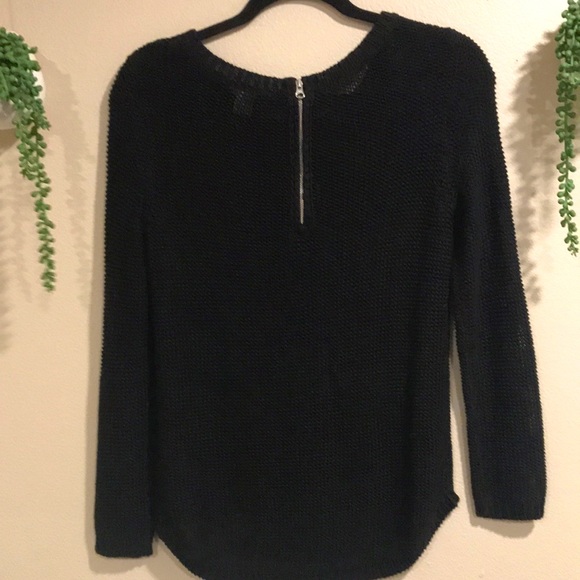H&M Divided . black sweater , chic zipper in back. - Picture 3 of 6